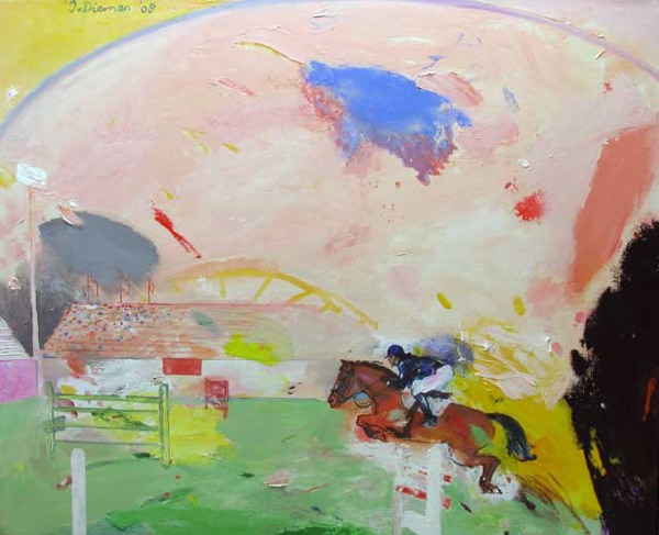 sportschilderij van jumper door Jan van Diemen, art, painting, sports
