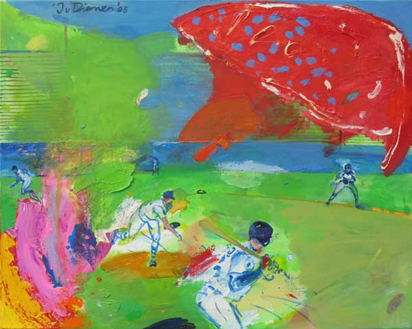 sportschilderij van honkbal door Jan van Diemen, art, painting, sports