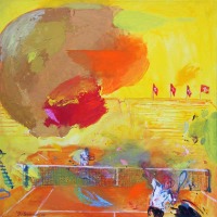 tennis, sportschilderij
