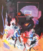 basketbal, sportschilderij