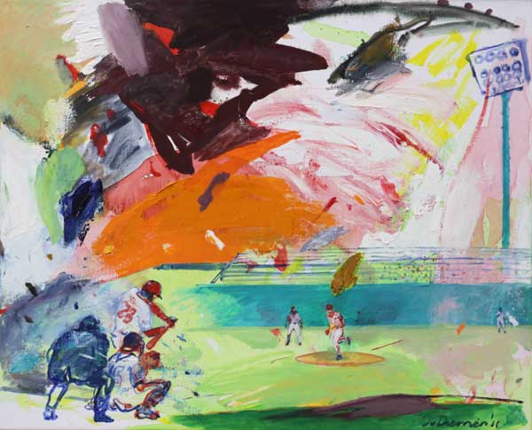 sportschilderij van honkbal door Jan van Diemen, art, painting, sports