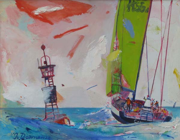 sportschilderij van zeezeilen door Jan van Diemen, art, painting, sports