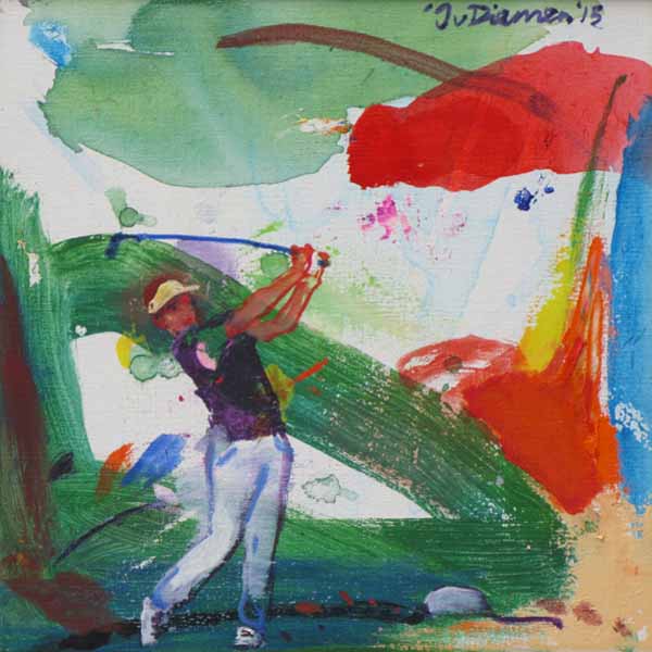 sportschilderij van golf door Jan van Diemen, art, painting, sports