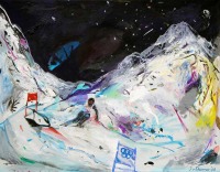 skiën, sportschilderij